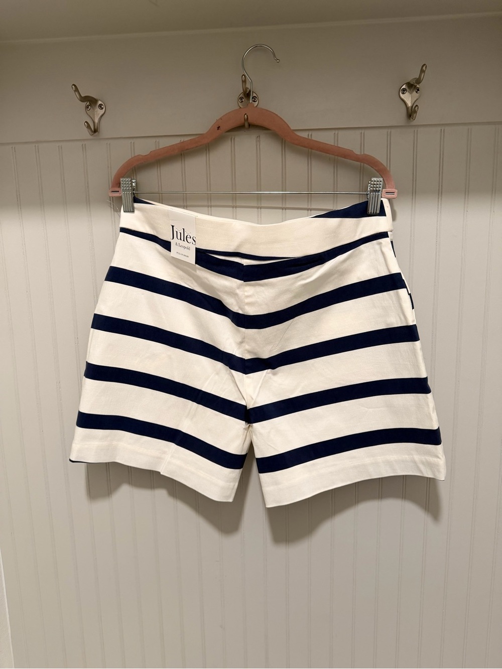 Jules & Leopold Cream and Navy Striped Sailor-Style Shorts - Picture 4 of 4